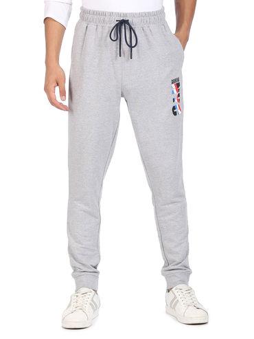 men grey elasticized waist heathered joggers