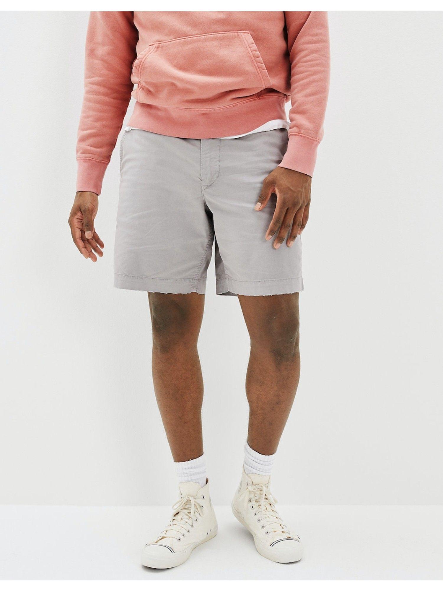 men grey flex 9 inches lived-in khaki shorts