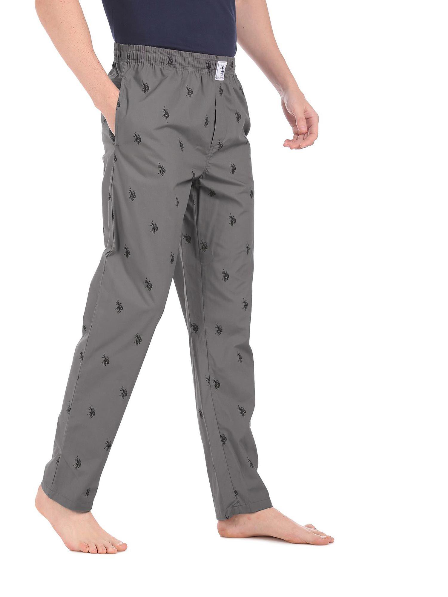 men grey i506 comfort fit print cotton lounge pants grey