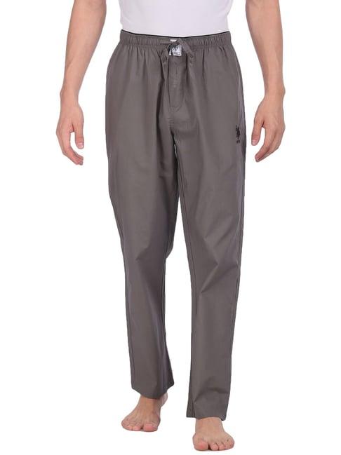 men grey i690 comfort fit solid cotton lounge pants - pack of 1