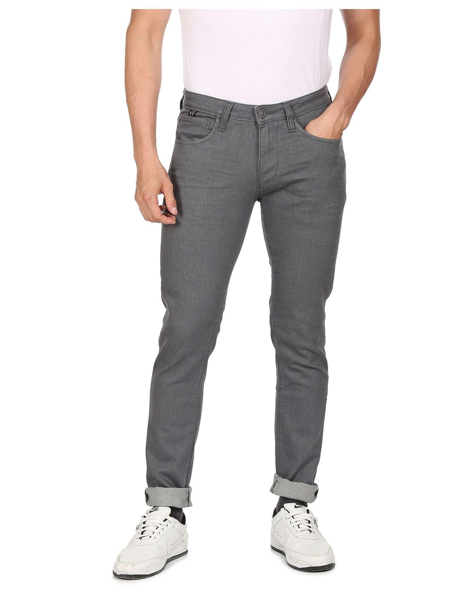 men grey justin skinny fit rinsed jeans