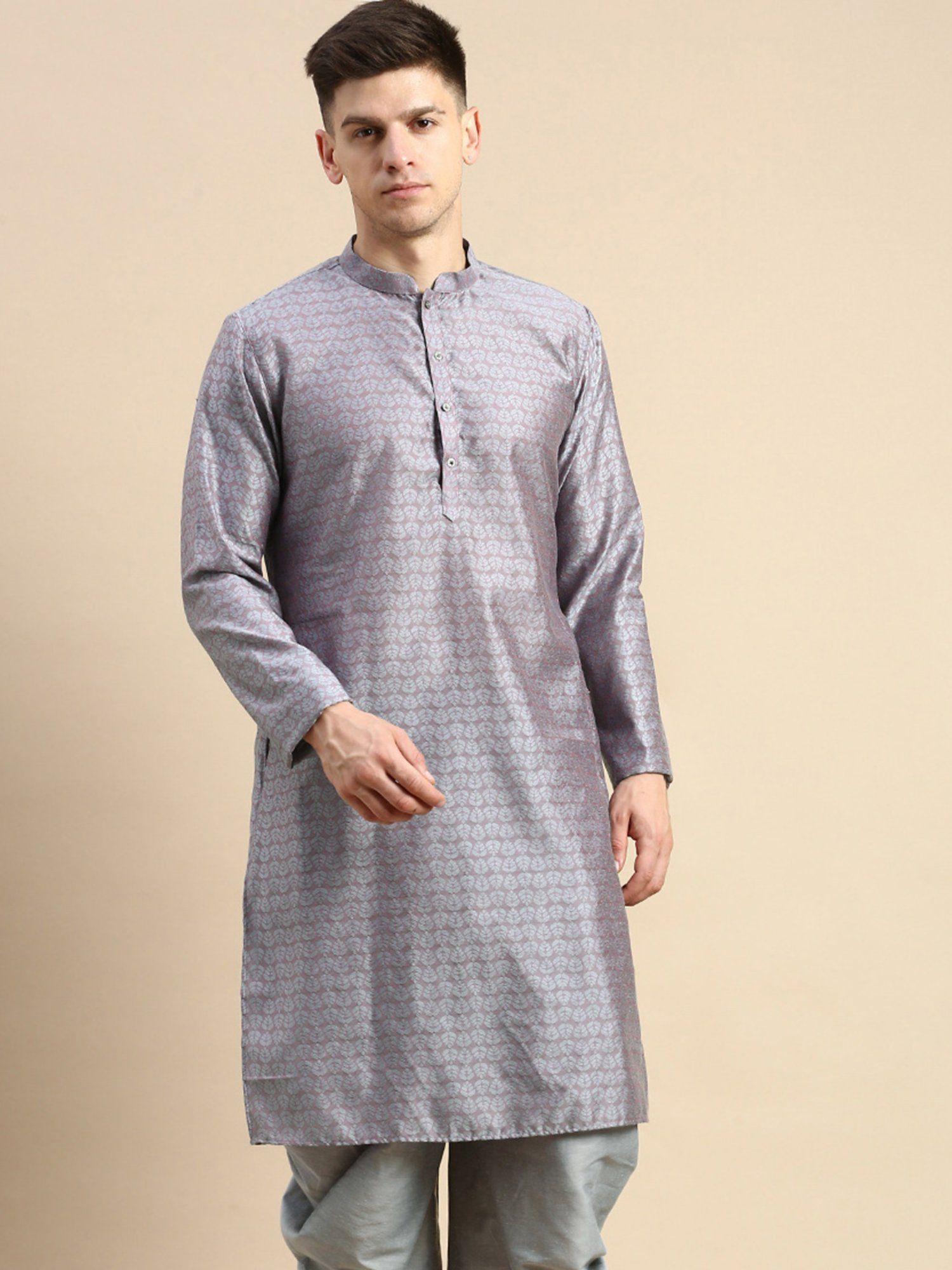 men grey kurta