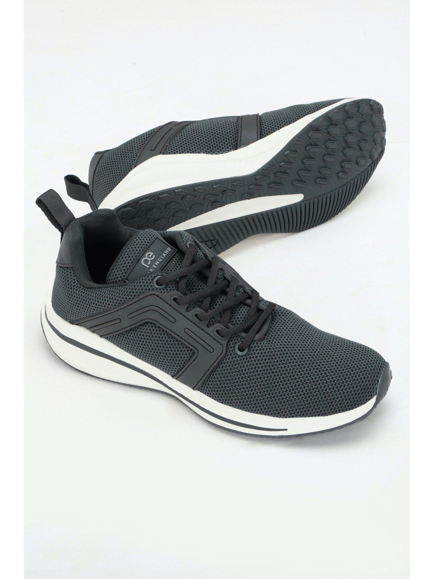 men grey lace up casual shoes