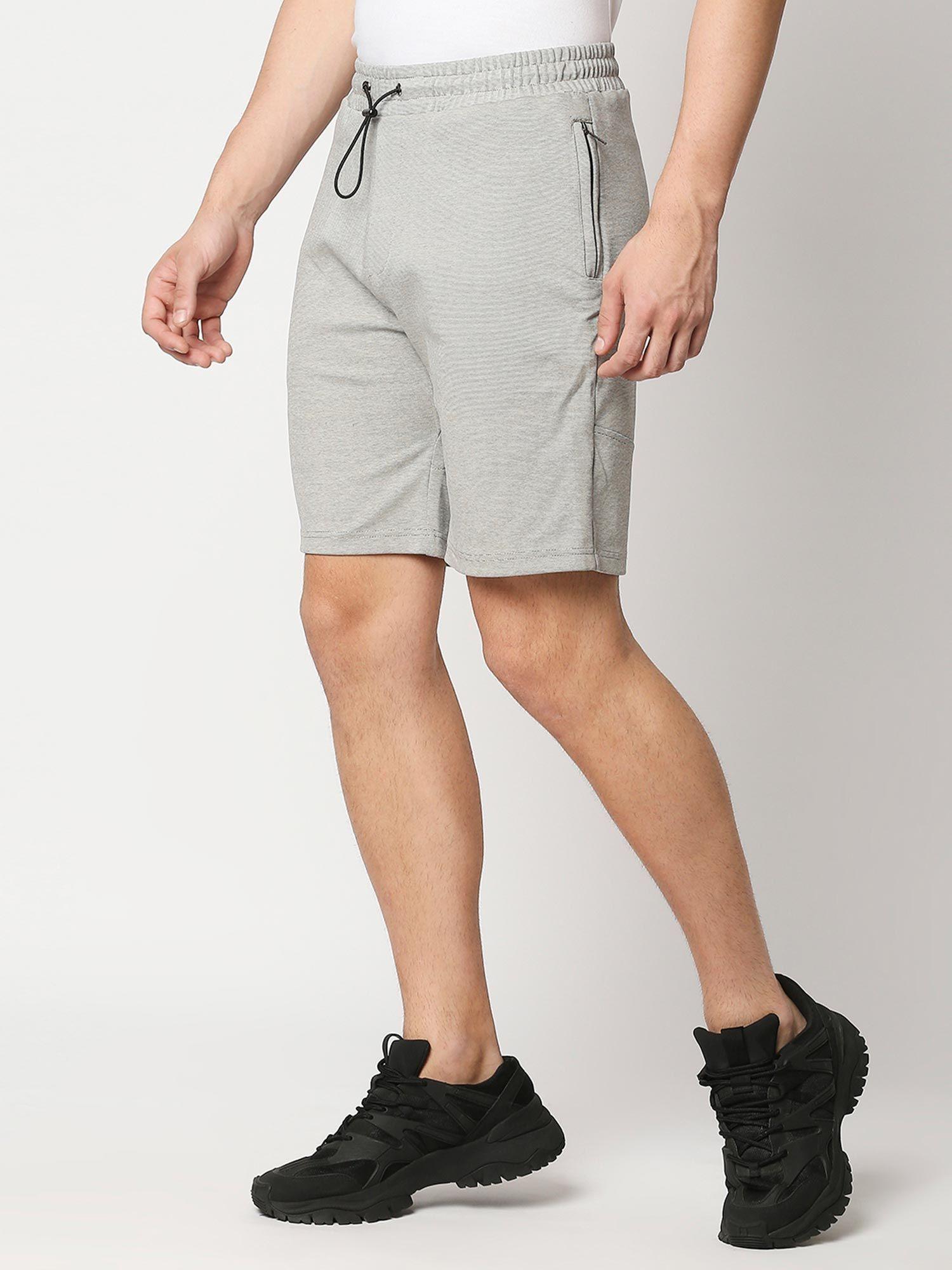 men grey melange shorts