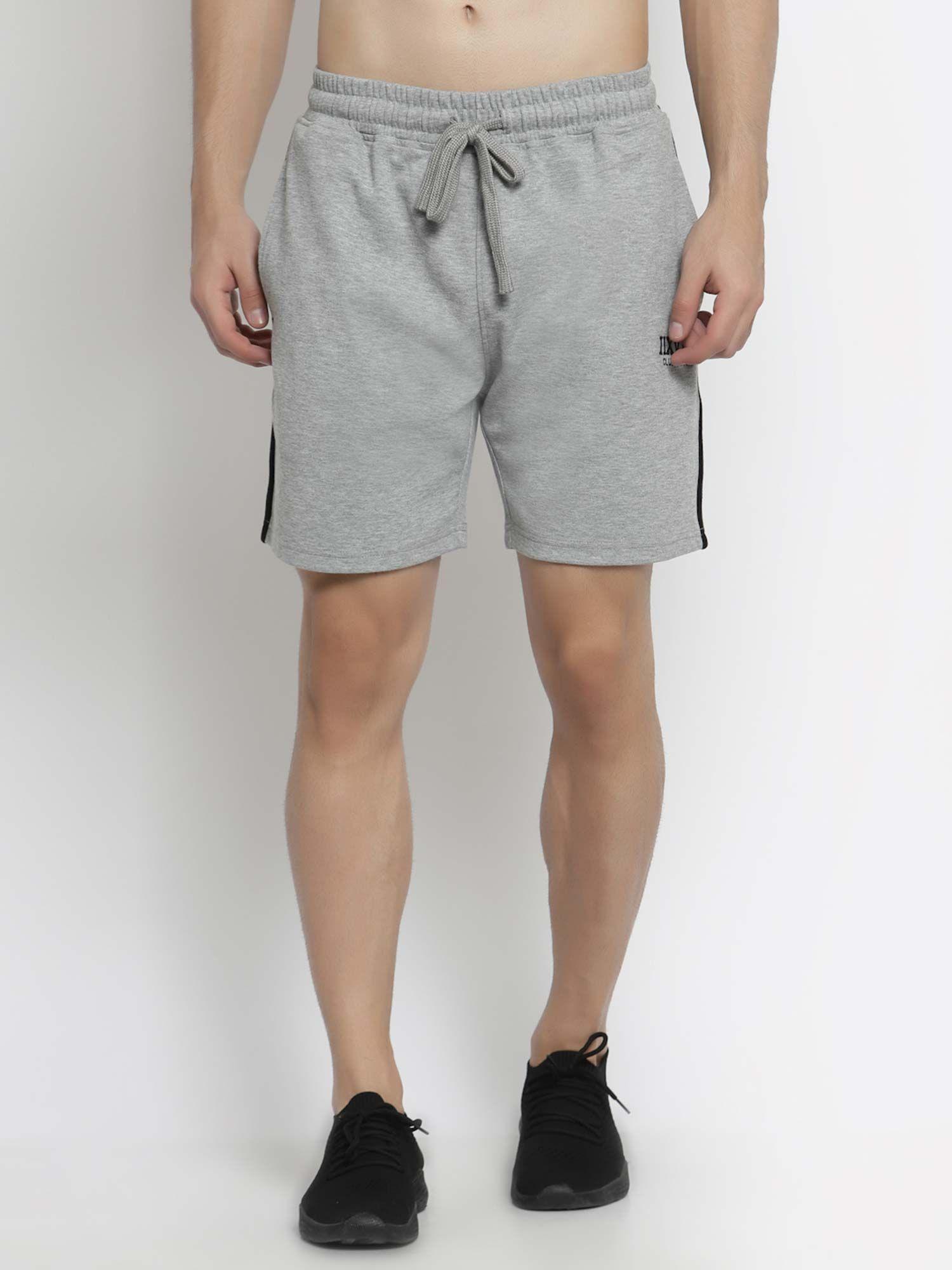men grey melange sports shorts