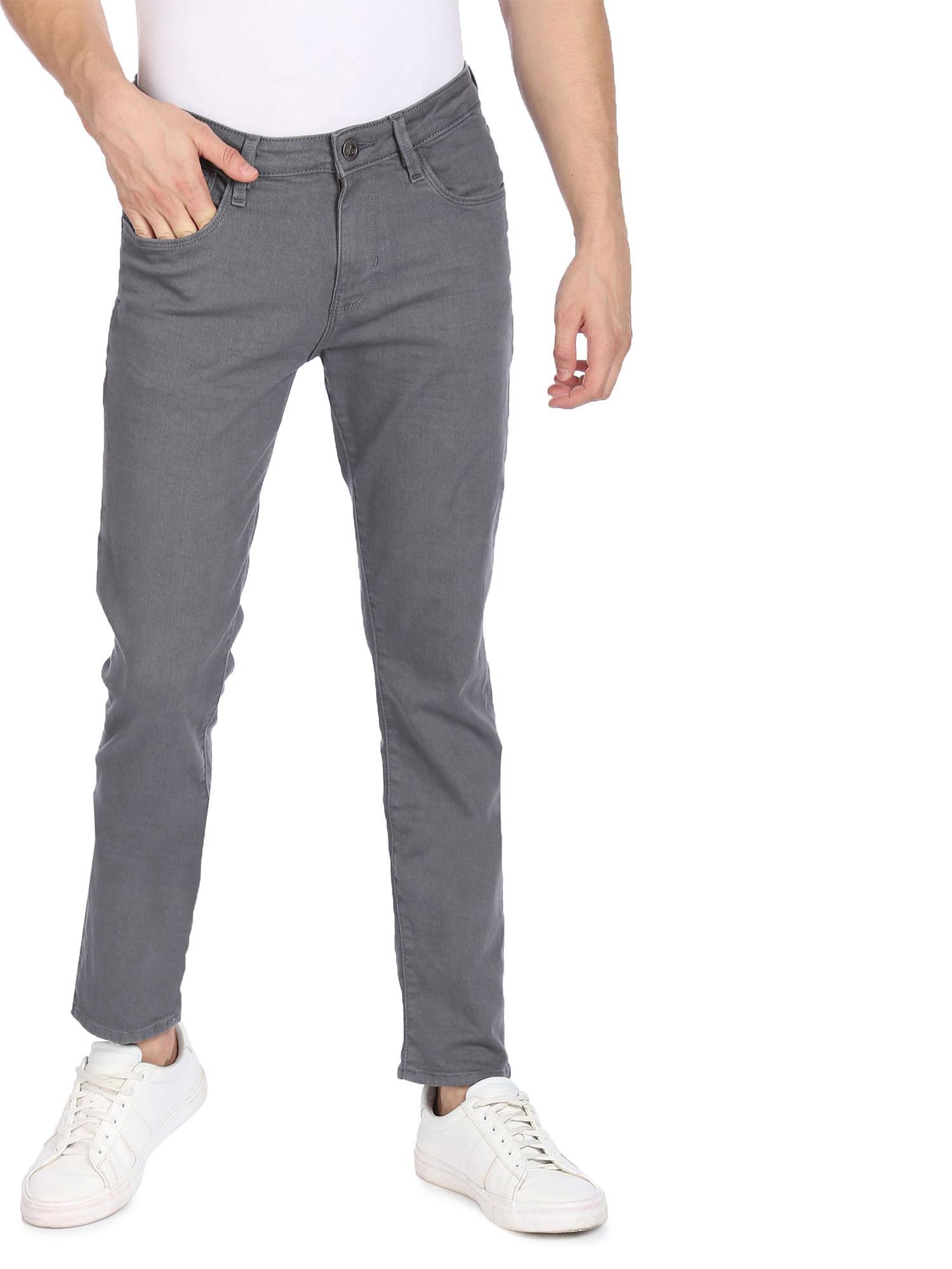 men grey mid rise justin skinny fit jeans