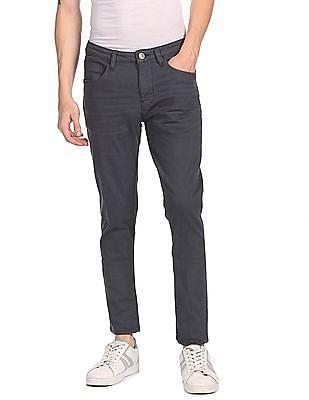 men grey mid rise justin skinny fit jeans