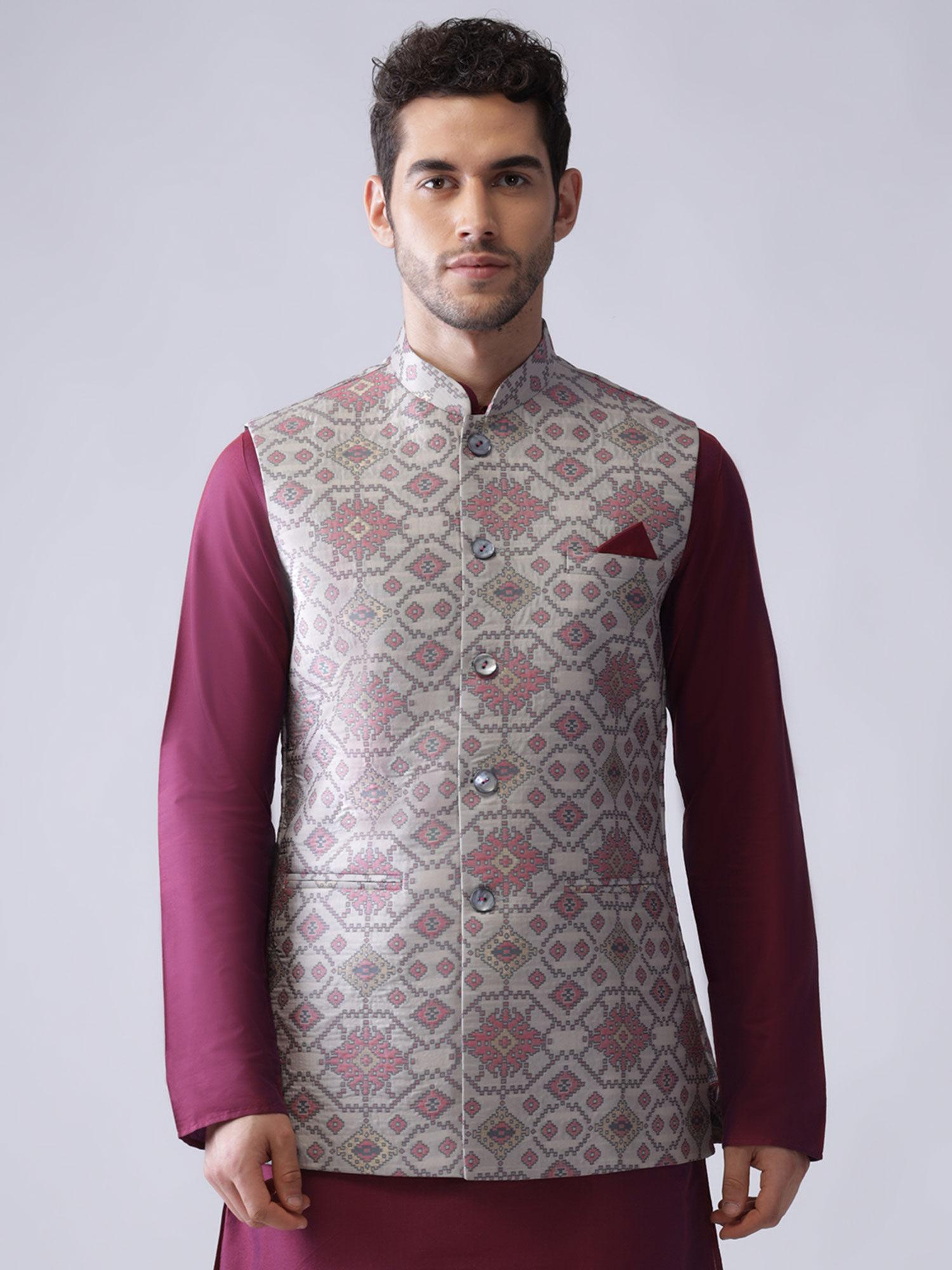 men grey nehru jacket