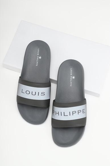 men grey print flip flops