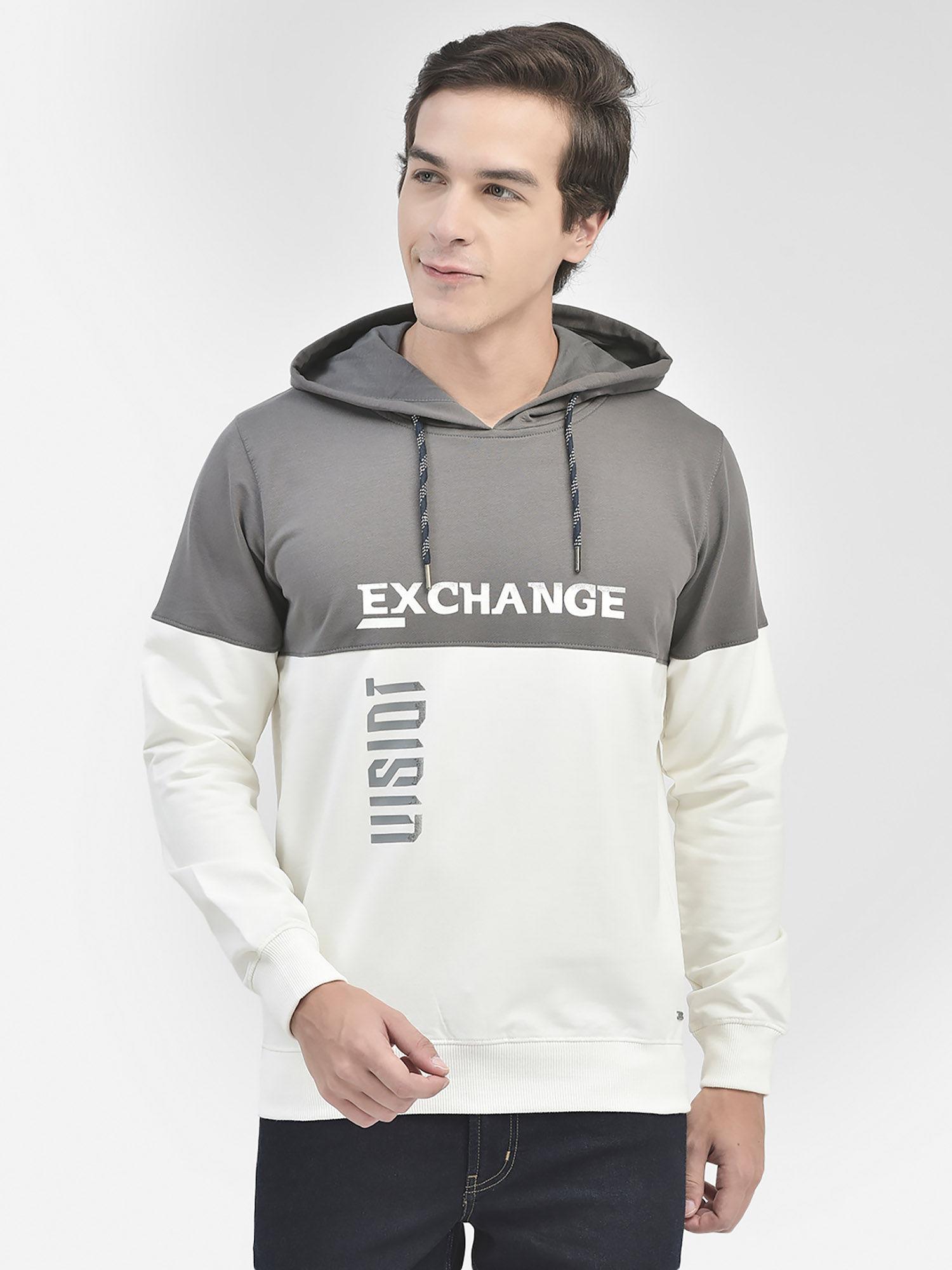 men grey printed sweatshirt