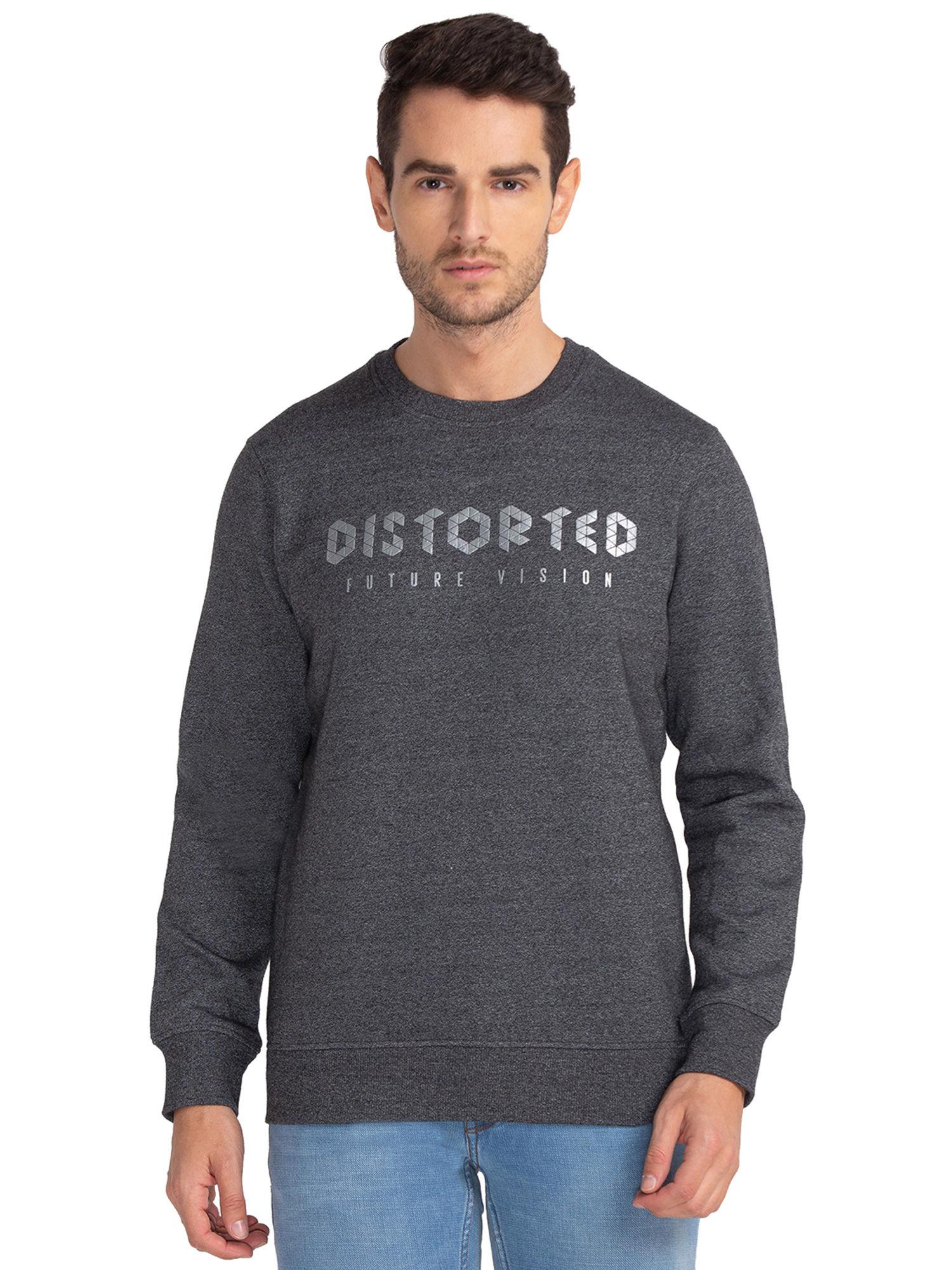 men grey printed sweatshirt