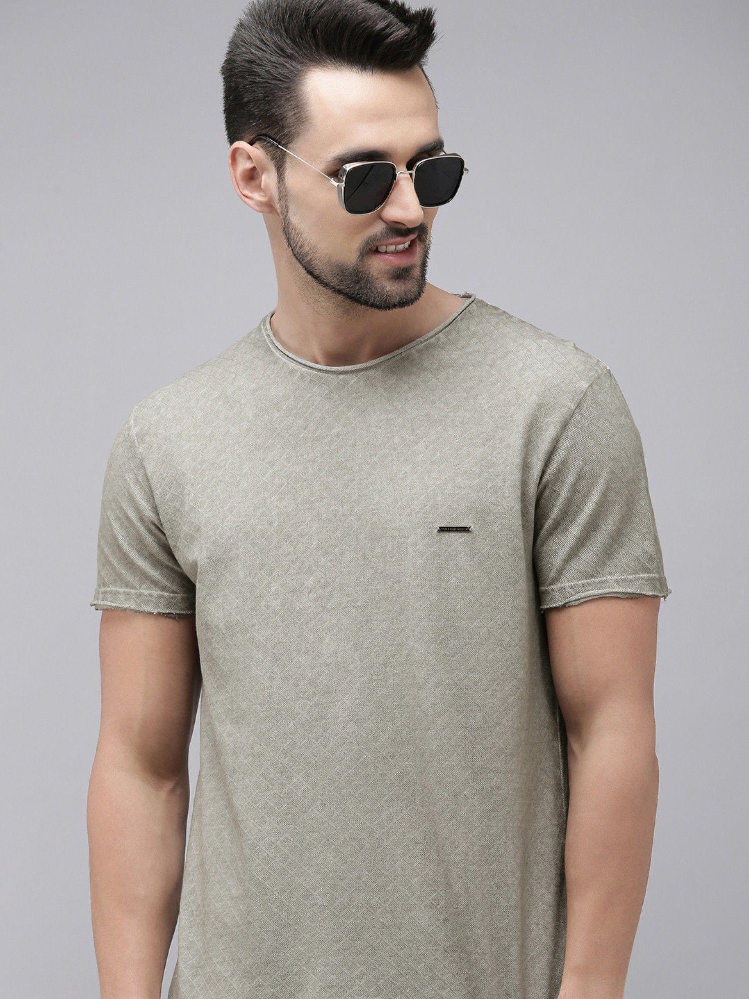 men grey pure cotton t-shirt