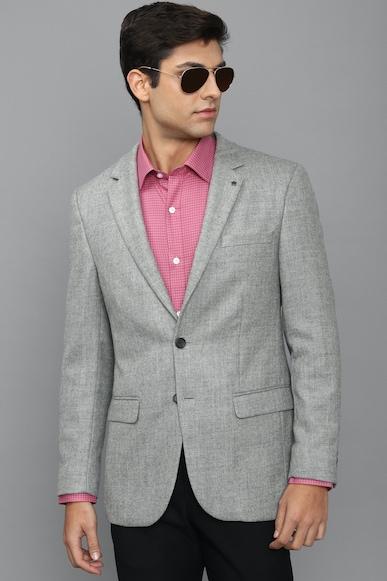 men grey regular fit textured formal blazer
