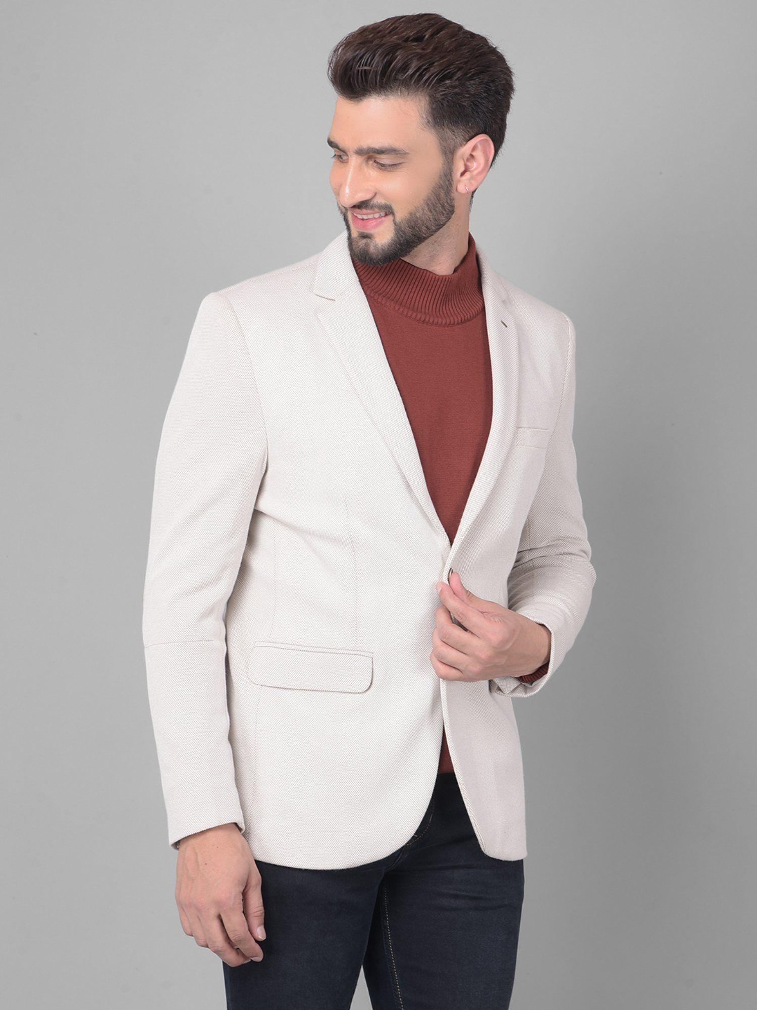 men grey single breasted blazer