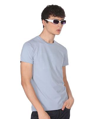 men grey slim fit embellished t-shirt