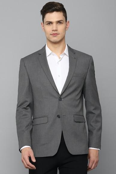 men grey slim fit solid formal blazer