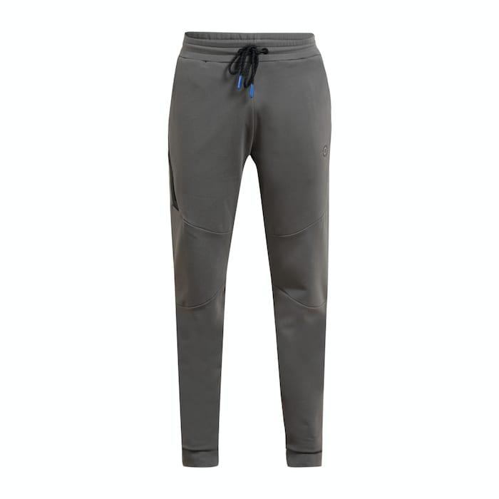 men grey solid logo joggers