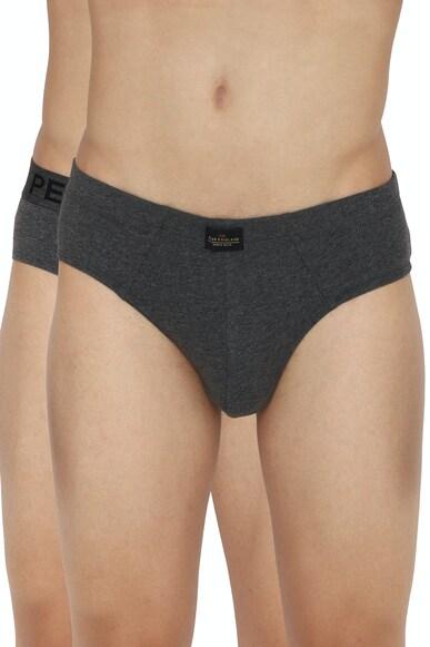 men grey solid pack of two briefs