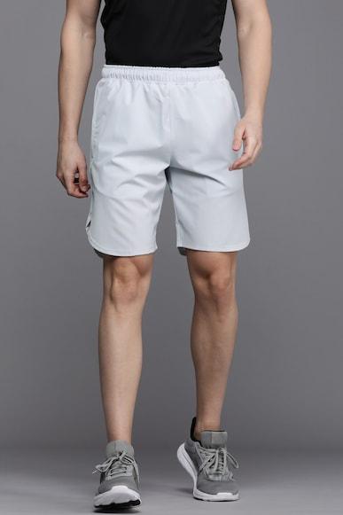 men grey solid slim fit shorts