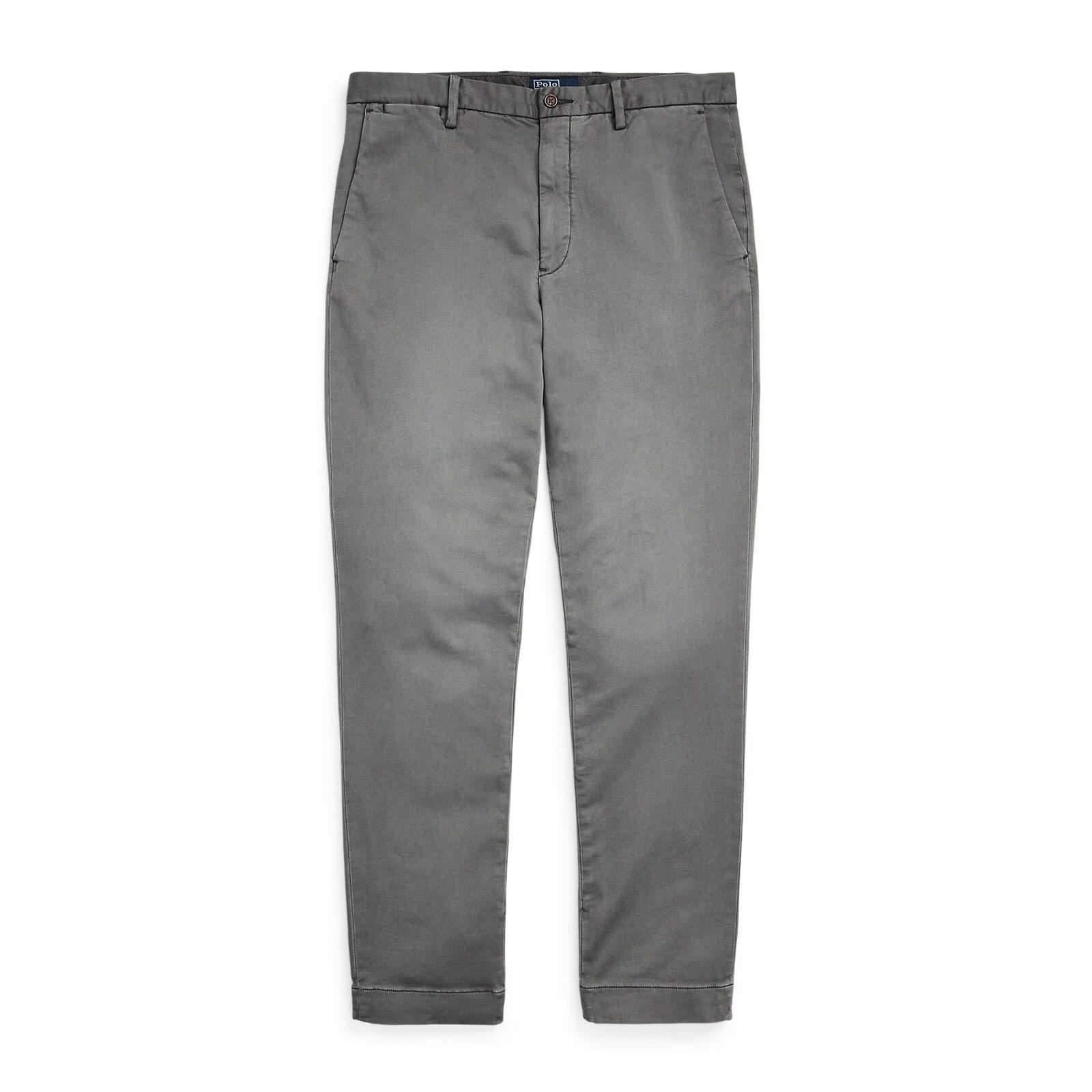 men grey stretch slim fit knitlike chino pant