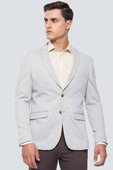 men grey super slim fit textured leisure sport blazer