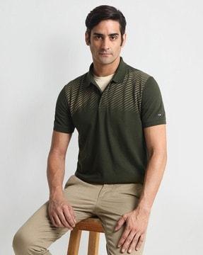 men half-stripe regular fit polo t-shirt