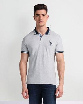 men heathered extra slim fit polo t-shirt