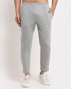 men heathered full length track pant