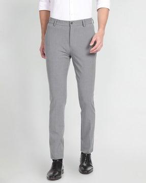 men heathered jackson slim fit flat-front trousers