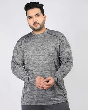 men heathered oversized crew-neck t-shirt