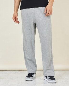 men heathered oversized straight track pants