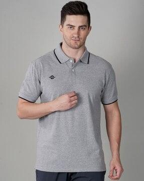 men heathered polo t-shirt