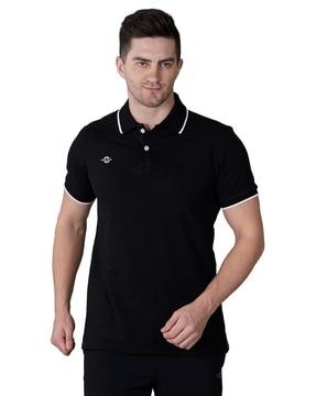 men heathered polo t-shirt