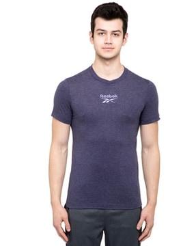 men heathered regular fit crew-neck t-shirt