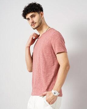 men heathered regular fit crew-neck t-shirt