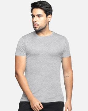 men heathered regular fit crew-neck t-shirt