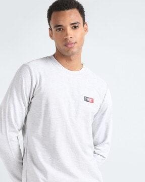 men heathered regular fit crew-neck t-shirt