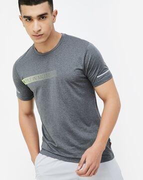 men heathered regular fit crew-neck t-shirt