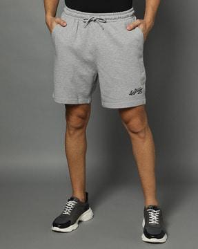 men heathered regular fit knit shorts