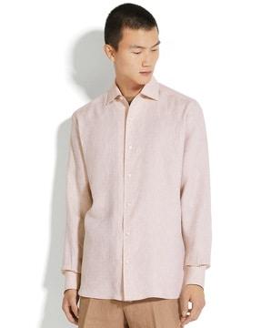 men heathered regular fit oasi lino shirt