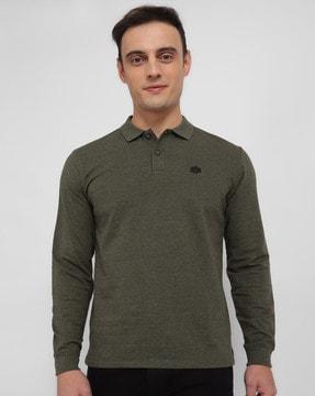 men heathered regular fit polo t-shirt