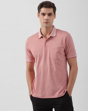 men heathered regular fit polo t-shirt