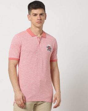 men heathered relaxed fit polo t-shirt