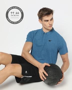 men heathered relaxed fit polo t-shirt