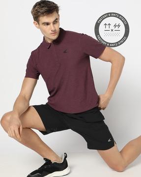 men heathered relaxed fit polo t-shirt