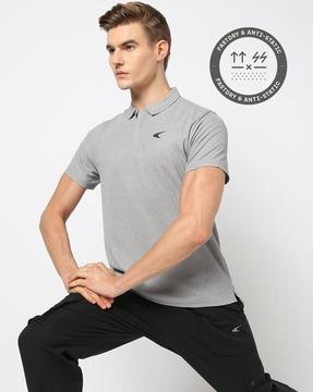 men heathered relaxed fit polo t-shirt