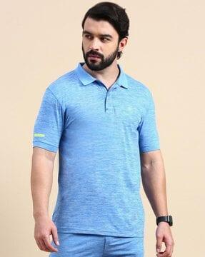 men heathered slim fit polo t-shirt