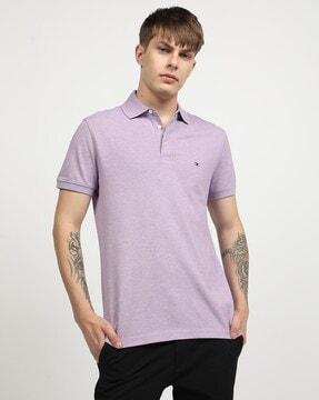 men heathered slim fit polo t-shirt