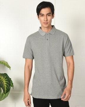 men heathered slim fit polo t-shirt