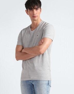 men heathered slim fit v-neck t-shirt